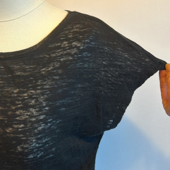 Aeropostale Black Boho Cap Sleeve Fringe Bottom Crop Top Women’s Medium - Picture 2 of 6